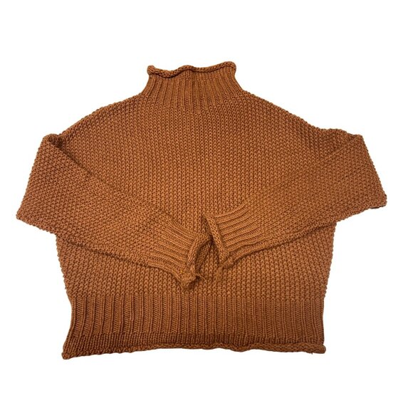 She + Sky Large Womens Rust Knit Turtleneck Sweater Large - Picture 2 of 11